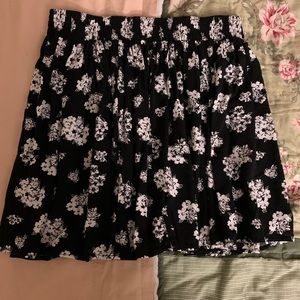 Black and White Flower Skirt
